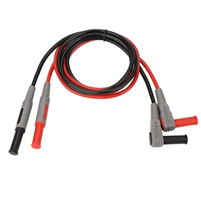 Imagen de P1033 Puntas de prueba conector tipo banana, línea banana 4 mm, moldeado por inyección, ángulo recto a cable alambre multímetro 15A, bana