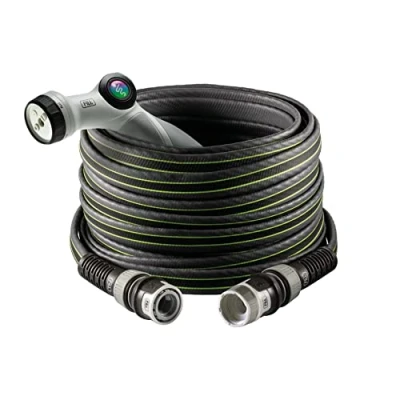 Imagen de FITT Force 5/8&quot; 40 m, Manguera de Agua Jardín para Riego, Compacta, Ligera y Resistente Uso Intensivo con Pistola Multifunción