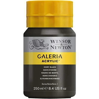 Imagen de Winsor &amp; Newton Galería Pintura Acrílica , 250 ml, Negro (Ivory Black)