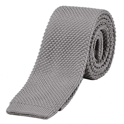 Imagen de DonDon corbata de punto estrecha color gris claro 5cm