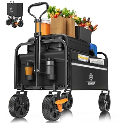 Imagen de KESSER® Carro Plegable de Mano, Equipamiento, Incluye 2 Bolsillos Malla, neumáticos Goma Maciza, Capacidad Carga hasta 80 kg