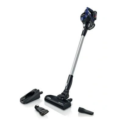 Imagen de Aspirador escoba Bosch BCS611P4A, Sin cable, Filtro permanente, Accesorios intercambiables, Autonomía 30 min, 0.3 l, Azul profundo
