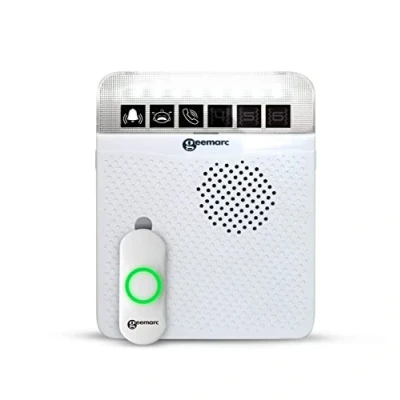 Imagen de Geemarc Amplicall 100 Receptor para un Sistema de Alerta Personas con Dificultades Auditivas Potente Alarma y Luz Intermitente Funciona como Detector Sonido Amplificador Timbre