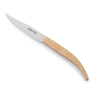 Imagen de Arcos Cuchillos mesa Cuchillo Carne Hoja Acero Inoxidable Nitrum 4&quot; Lleneu cocina y con estilo Ideal para filetear Mango Micarta Color Marrón.