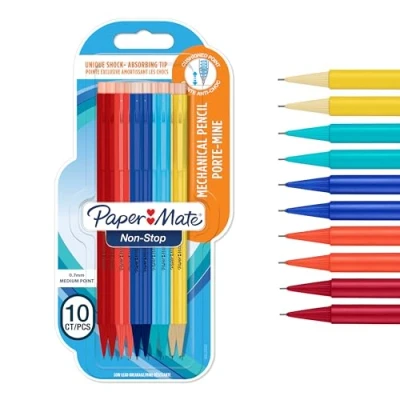 Imagen de Paper Mate Non Stop portaminas 0,7 mm HB del n.º 2 cuerpo disponible en colores surtidos paquete de 10