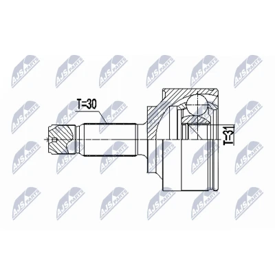 Imagen de NTY NPZ ME 033 Junta Homocinética Caja de cambios manual, Transmisión automática Eje delantero, lado rueda