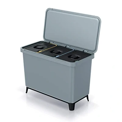Imagen de Sistema clasificador de reciclaje 3x10L color gris KEDEN