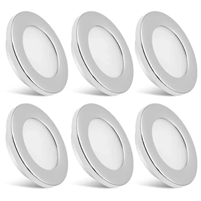 Imagen de Dream Lighting 6 X Foco LED Empotrable Techo para Camper Furgoneta, 12V CC 2W Luz Fría 6000K IP44 Corte Φ54mm Cromo, Lámparas Interior Caravana Autocaravana Barco Camión