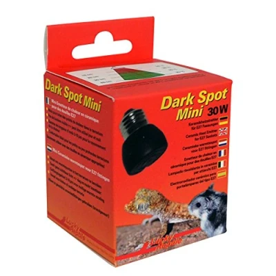 Imagen de Lucky Reptile Dark Spot Mini 30 W radiador para bases E27 Calentador terrario con radiación infrarrojo Foco oscuro calentar terrarios pequeños Lámpara de calor animales