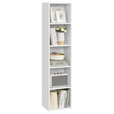 Imagen de VASAGLE Estantería, Librería de 5 Niveles, Estantería Almacenamiento Abierto, 24 x 30,2 134,2 cm, para Sala Estar, Estudio, Comedor, Blanco Nube LBC419W01