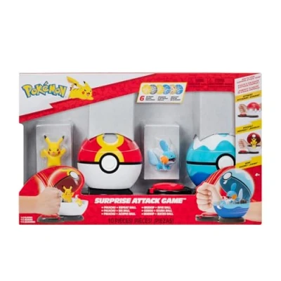 Imagen de Pokémon Juego de Ataque Sorpresa: Pikachu y Mudkip 2 Pulgadas con Bola repetida Buceo más 6 Discos
