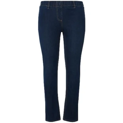 Imagen de Ulla Popken Jeggings Sienna con Bolsillo Elástico Y Aspecto Vaquero, Pantalones Mujer, Vaquero Azul, 50W / 30L