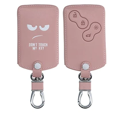 Imagen de kwmobile Funda Compatible con Renault Llave de Coche 4 Botones (Solo Keyless Go) Cubierta Cuero sintético Case para Mando y Control Auto Don&#039;t Touch my Key