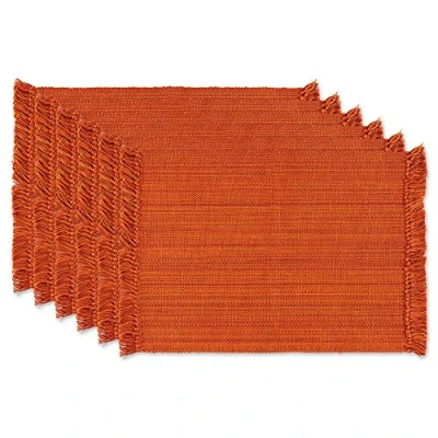 Imagen de DII Colección de Mesa abigarrada, Juego manteles Individuales, 3 x 19, Naranja Quemado, 6 Piezas