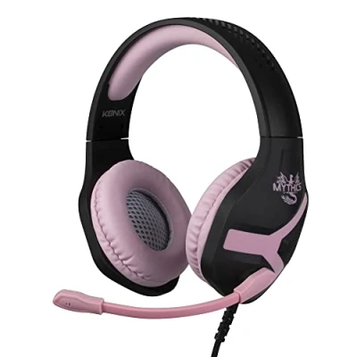 Imagen de Konix Mythics Auriculares gaming Nemesis para PS4, PS5, Switch, Xbox One y Series XS Micrófono Cable 1,5 m Conector Jack 3,5 mm Negro rosa