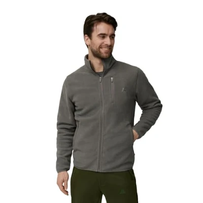 Imagen de DANISH ENDURANCE Chaqueta de Forro Polar para Hombre, Térmico, Cuello Alto, Dobladillo Elástico, Gris, L