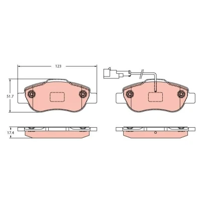 Imagen de TRW GDB2415 Juego de pastillas freno con contacto avisador desgaste FORD: KA Hatchback