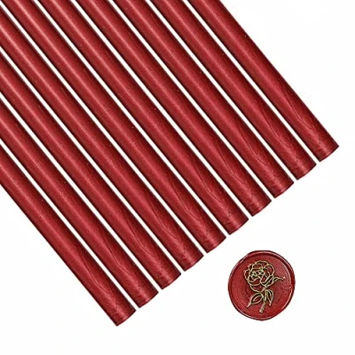 Imagen de ANBOSE varillas de sellado cera vino tinto, 10 unidades, para pistola pegamento, sellos vintage, invitaciones boda, sobres cartas
