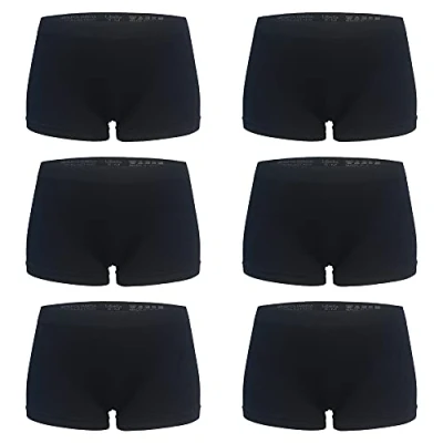 Imagen de Libella Paquete de 6 Culotte Bragas Boxer Mujer Short Microfibra Sin Costuras 3908 BL S/M