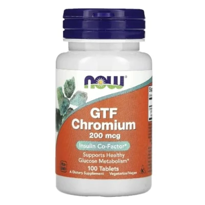 Imagen de Now Foods GTF CHROMIUM 200 MCG Apoyo al Metabolismo de la Glucosa 100 Tabletas