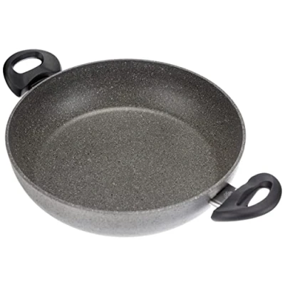 Imagen de Ballarini Cortina Granitium Sartén con 2 Asas, Acero Inoxidable, Gris Lunares, Diametro 28 cm