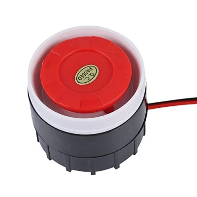Imagen de Tosuny DC 12V con conexión de Cable Mini Sirena 120 dB Sistema Alarma Sonido Advertencia para Seguridad del hogar, Rojo