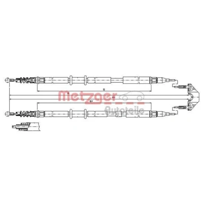 Imagen de METZGER 11.5952 Cable de Freno Mano posterior 1643/1460+1675/1491 Discos COFLE OPEL: Astra H Hatchback, GTC