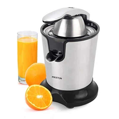 Imagen de PRIXTON Exprimidor Eléctrico Juicer BIO Potencia 300W Capacidad 270 ml, 2 Conos incluidos, Cuerpo y accesorios en Acero Inoxidable