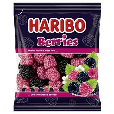 Imagen de Haribo Bayas, osos de goma, goma mascar frutas, en bolsa, 6.17 oz, 6,17 onzas (paquete 1)