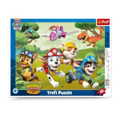 Imagen de Trefl Paw Patrol, los Trucos de Perritos aventureros Puzle pequeños, 25 Piezas Grandes, Marco y Base rígida, para niños a Partir 4 años, Multicolor (31429)