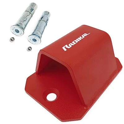 Imagen de RADIKAL RK545R Anclaje Suelo Antirrobo para Cadena hasta ø50, Más Seguro con 2 Pernos Expansión Protegidos, Visible, Fijación Pared Parking Garaje Moto Remolque Scooter Bici