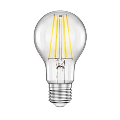 Imagen de ledscom.de Bombilla LED E27, A60, blanco cálido (2700 K), 7,1 W, 963lm, regulador de intensidad 3 pasos, filamento, vidrio, recambio, bombilla, casquillo lámpara bajo consumo,