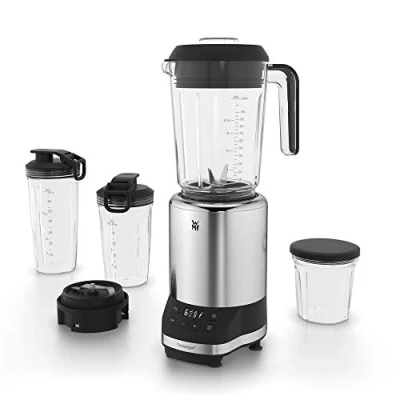 Imagen de WMF Kult Pro Batidora de vaso Multifunctional, 1.2 litros, 1200 W, 6 velocidades, icluye accesorios, libre BPA, Tritan, Acero Inoxidable cromargan