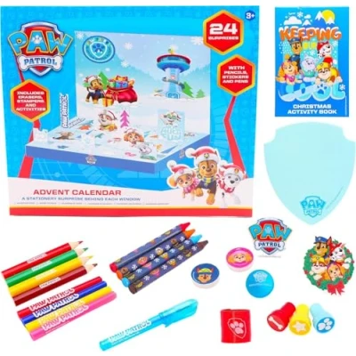 Imagen de Toyland® Paw Patrol Christmas Advent Calendar 24 sorpresas de papelería Incluidas A Partir 3 años