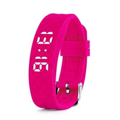 Imagen de TabTime Reloj con recordatorio vibrador (Instrucciones en español): hasta 10 alarmas personales o recordatorios de píldoras por día (Rosa, Grande)