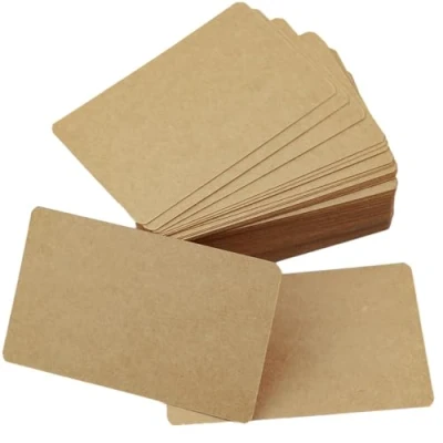 Imagen de 100 Piezas Tarjetas de Papel Kraft,Fichas,Tarjetas Papel,Tarjetas Visita,Tarjetas Aprendizaje,Tarjetas Memoria,Tarjetas Estudio,Tarjetas Mensaje 54 x 88 mm
