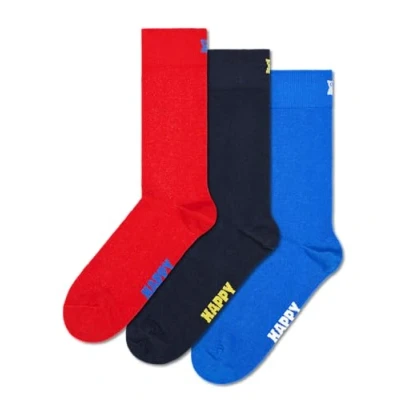 Imagen de Happy Socks Solid Unisex 3 PACK Calcetines, Talla: 36 40, Blue