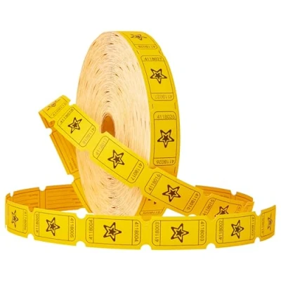 Imagen de KreativeKraft Tickets de Rifa para Bingo Tradicional Rollo 2000 Bolas (Amarillo Rifa)