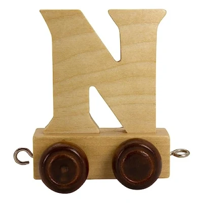 Imagen de GICO Tren de letras madera, tren, lok, vagón, A Z, nombre deseado (N)