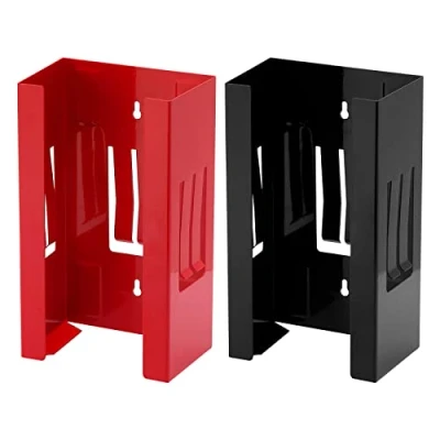 Imagen de CASOMAN 2 dispensadores magnéticos de guantes/pañuelos, color negro y rojo, capacidad 8 libras, soporte para montaje en pared, magnético guantera