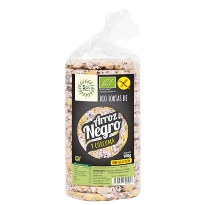Imagen de SOLNATURAL TORTAS DE ARROZ Negro Y Curcuma Bio 100 g, Estándar, Único