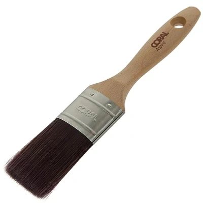 Imagen de Coral 31742 Aspire Brocha profesional de corte recto firme con perfil ovalado para un acabado ultra suave y preciso emulsión comercial o mango madera FSC brillante