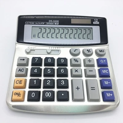 Imagen de Lianshi Electrónico calculadora de Sobremesa con Pantalla Grande 12 dígitos batería Solar o alimentación ininterrumpida Oficina