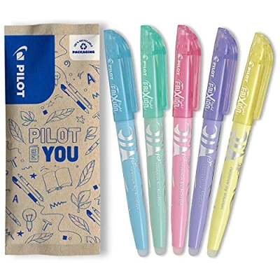 Imagen de PILOT Frixion Rotuladores borrables (5 unidades), color azul, verde, rosa, morado y amarillo