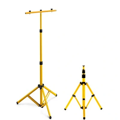 Imagen de EINFEBEN trípode para focos telescópicos, color amarillo, altura regulable, de acero, soporte 2 o 3