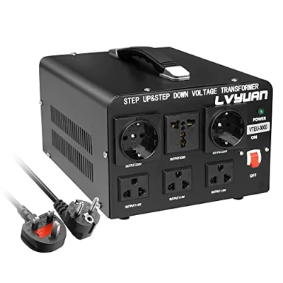 Imagen de LVYUAN VTEU 3000 Transformador de tensión (110 V, 110 VA, entrada V o 220 y V)