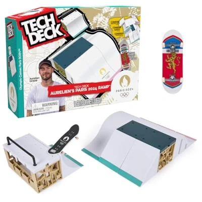 Imagen de Tech Deck Finger Skate Park X Connect Aurélien Giraud Producto Oficial con Licencia Juegos Olímpicos París 2024 Skatepark Modular Mini Dedo Juguete Infantil Juego de 6