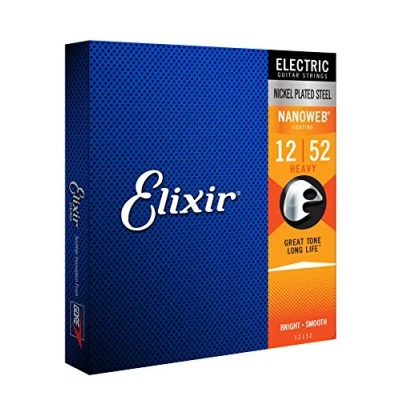 Imagen de Elixir Cuerdas para guitarra eléctrica Strings con recubrimiento NANOWEB, calibre pesado, 1 Pack, Heavy (12 52)