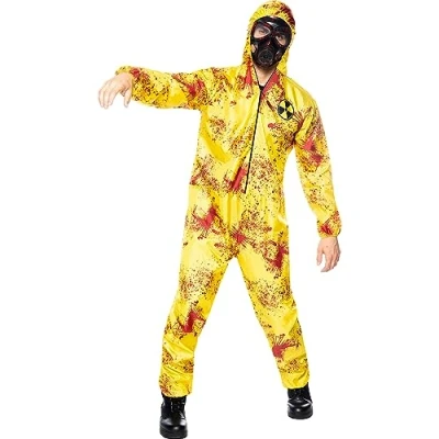 Imagen de Funidelia Disfraz de zombie nuclear para hombre Muerto Viviente, Halloween, Terror adultos y divertidos accesorios Fiestas, Carnaval Halloween Talla XXL Amarillo