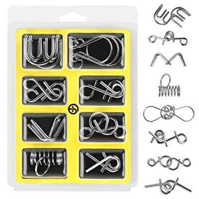 Imagen de Gracelaza 8 Piezas Juguetes Mágicos de Alambre Metal Set 3D Rompecabezas Brain Teaser Puzzle IQ Inteligencia Juguete Educativo Juego Niños y Adolescentes #3